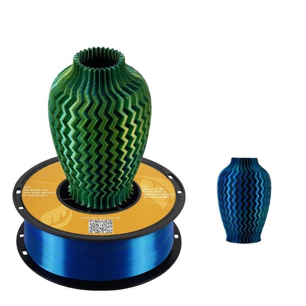 KINGROON Silke Tricolor PLA Filament, 1,75 mm Diameter, Høj Udskrivningshastighed,Gul Grøn Blå