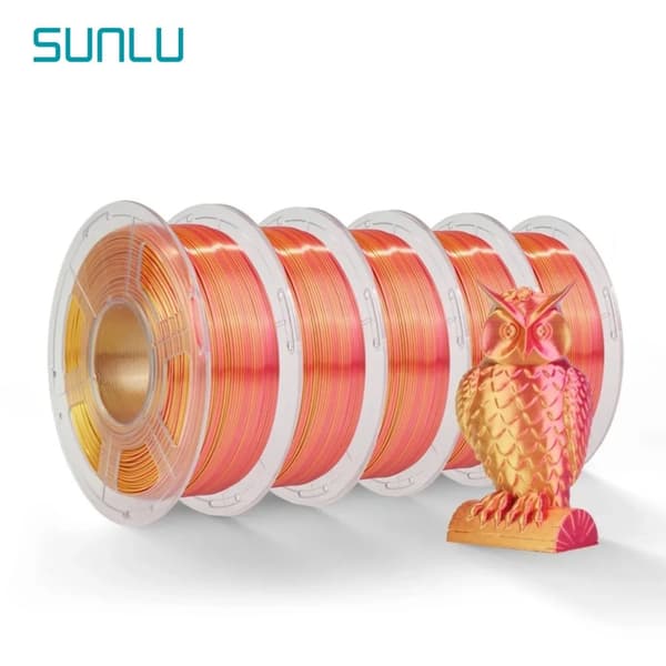 SUNLU Silke Filament, 1,75 mm Diameter, Miljövänlig, Dubbel/Tre Färger,SILKE Röd Guld