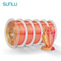 Miniatyrbild 2 av 2: SUNLU Silke Filament, 1,75 mm Diameter, Miljövänlig, Dubbel/Tre Färger,SILKE Röd Guld