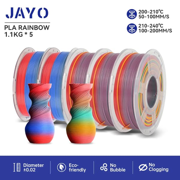 3D-utskrift filament, SILK Regnbåge, 1,1 KG vikt, 1,75 mm diameter,PLA Regnbåge 01 02
