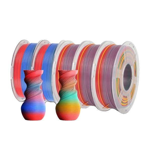3D-utskrift filament, SILK Regnbåge, 1,1 KG vikt, 1,75 mm diameter,PLA Regnbåge 01 02