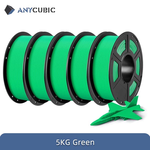 ANYCUBIC PLA-filament, 5KG miljövänligt material, flera färgkombinationer,5 kg Grön