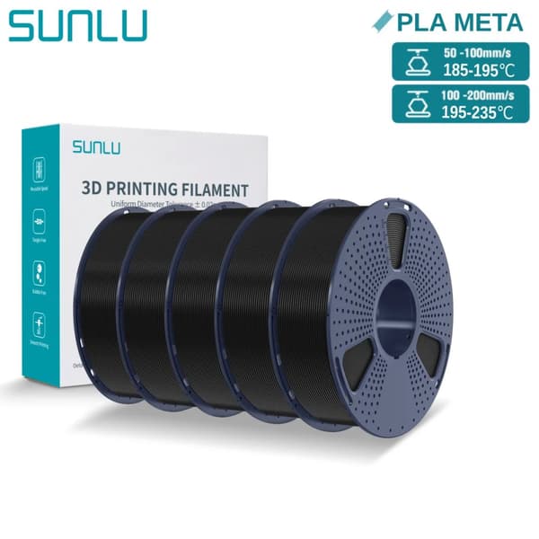 3D-utskrift filament, 1,75 mm diameter, 185-195°C utskriftstemperatur,5KG Svart