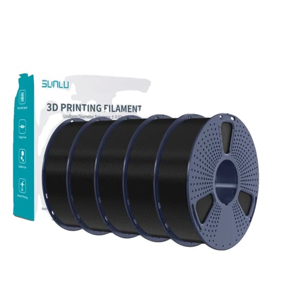 3D-utskrift filament, 1,75 mm diameter, 185-195°C utskriftstemperatur,5KG Svart