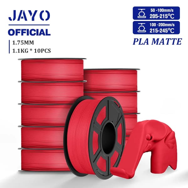 PLA Matt Filament, 1,75 mm Diameter, Slät Matt Yta,PLA YG Röd 11kg