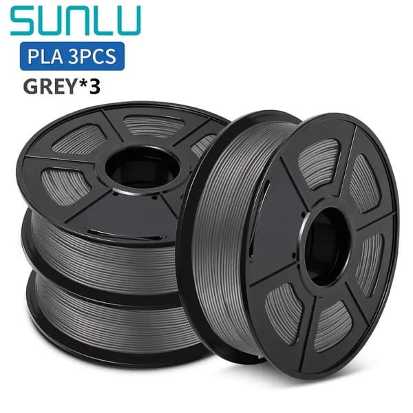 SUNLU 3D Filament, PLA-material, 1,75 mm diameter, 3 rullar per förpackning,PLA-GY-3KG