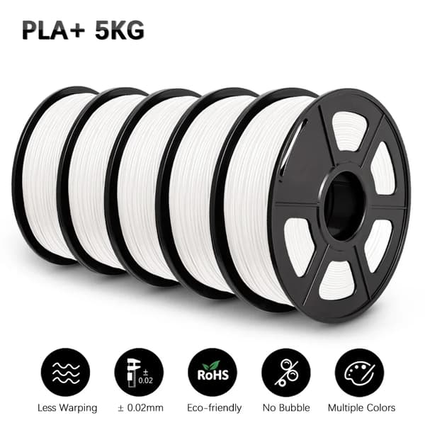 PLA+ filamentti, 1,75 mm halkaisija, 100 % kuplaton,PLA PLUS Valkoinen 5