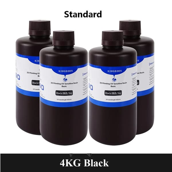 405nm UV Harpiks til LCD 3D-printere, Høj styrke, Lav skrumpning,4 kg sort standard