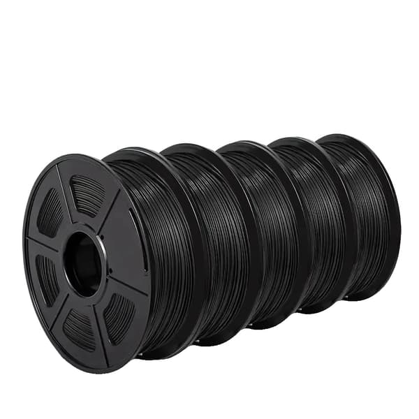 SUNLU 3D-skrivarfilament, 5KG vikt, 1,75 mm diameter,5KG PLA Svart