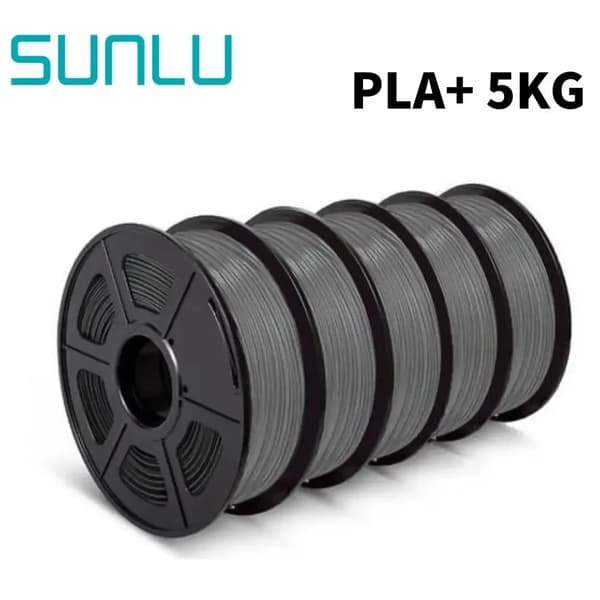 SUNLU 3D-tulostinlanka, 5KG Paino, 1.75mm Halkaisija,5KG PLA PLUS Harmaa