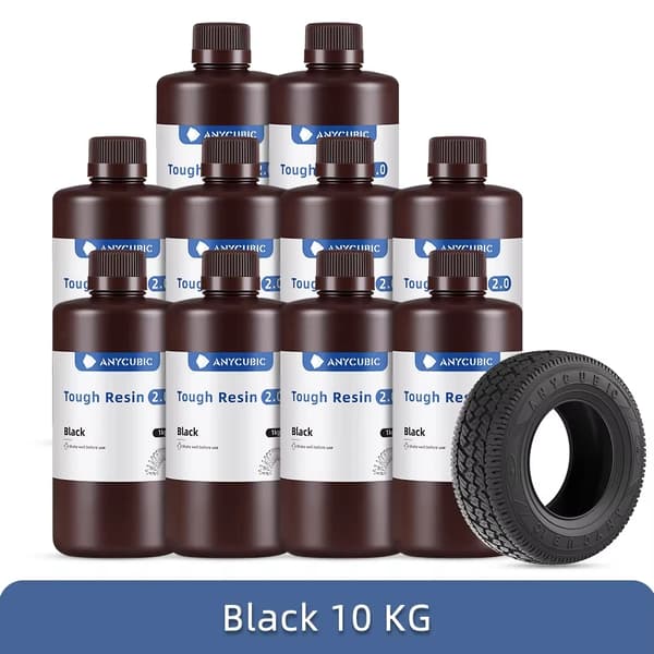 anycubtough Resin 2.0, 10 kg kapacitet, LCD-kompatibilitet,10 kg Svart
