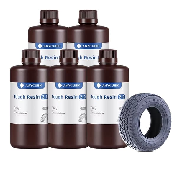 anycubtough Resin 2.0, 10 kg kapacitet, LCD-kompatibilitet,5 kg Grå