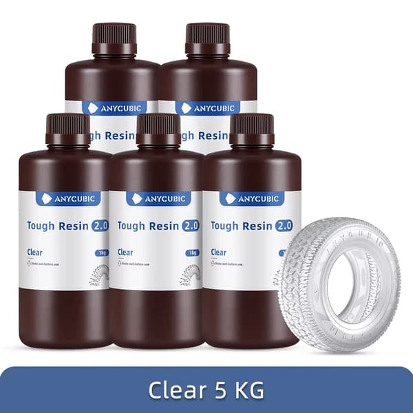 anycubtough Resin 2.0, 10 kg kapasiteetti, LCD-yhteensopivuus,5kg Kirkas