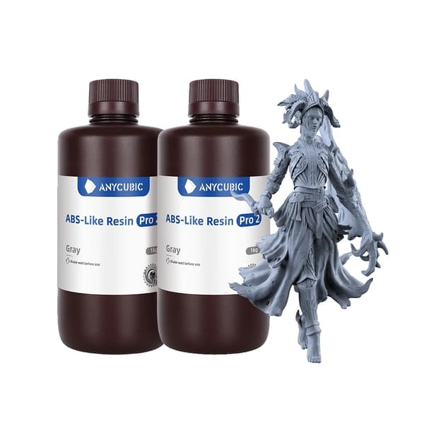 anycubic ABS Pro 2 Harpiks, Fotosensitiv Typ, 2kg Storleksalternativ,2 kg Grå