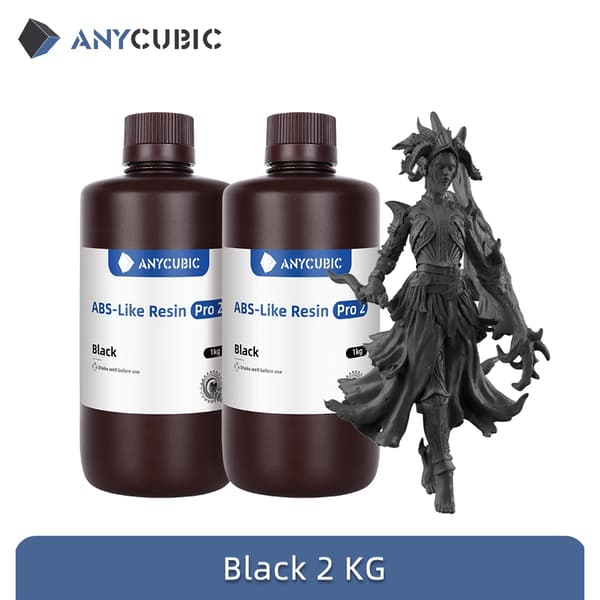 anycubic ABS Pro 2 -hartsia, valokemiallinen tyyppi, 2 kg kokovaihtoehto,2kg Musta