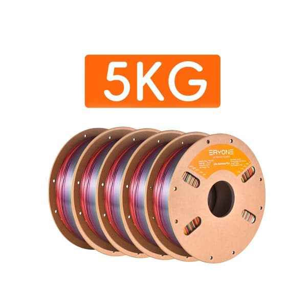Eryone PLA Filament, Silke Regnbuefarver, Enestående Udskriftskvalitet,Palette Regnbue-5kg