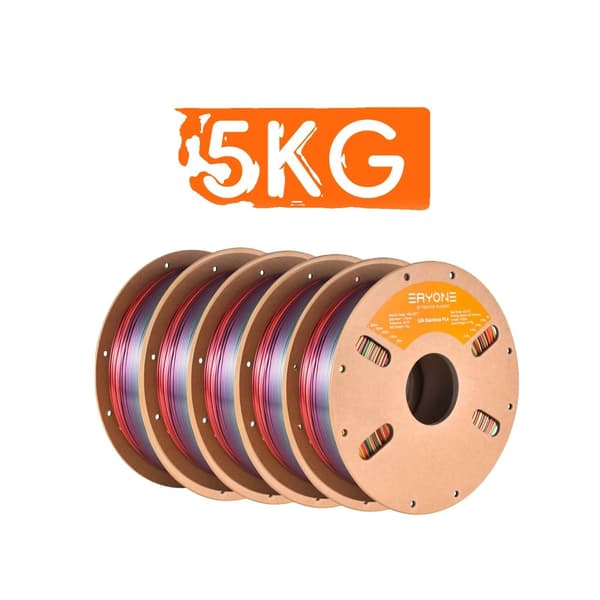 Eryone PLA Filament, Silke Regnbuefarver, Enestående Udskriftskvalitet,Palette Regnbue-5kg