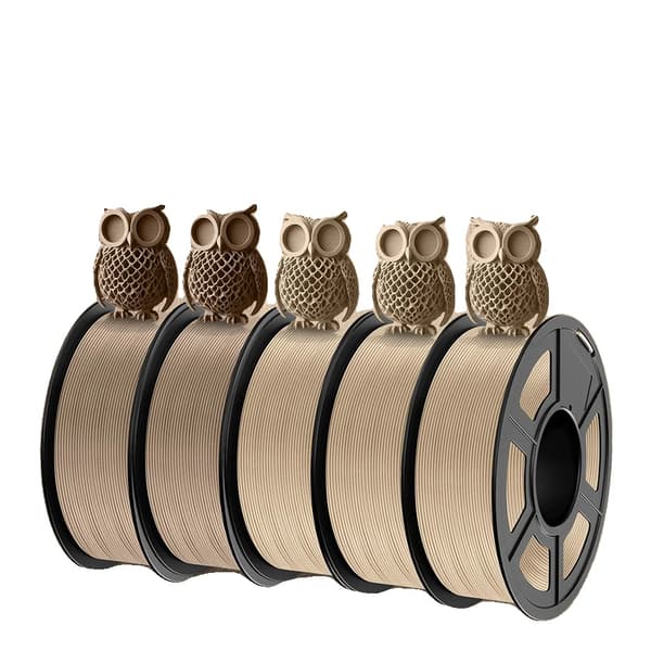 Wood PLA filament, 1,75 mm diameter, 15% ægte træfiber,Træmix-2 5Ruller