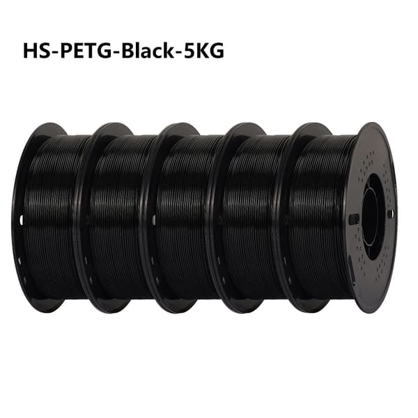 3D -tulostin Petg -filamentti, nopea suorituskyky, erinomainen sitkeys ja lujuus,5kg Musta