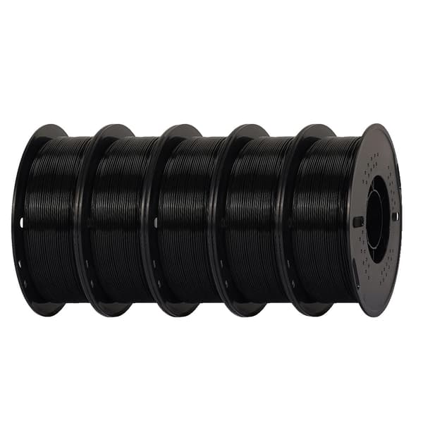 3D -skrivare PETG -filament, höghastighetsprestanda, utmärkt seghet och styrka,5kg Svart