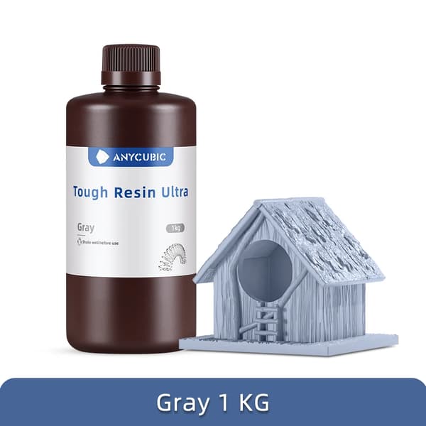 ANYCUBIC Tough Resin, 1 kg kapacitet, ultra holdbarhed, lav lugt,1kg Grå