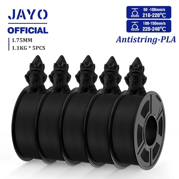 PLA 3D Filament, Antistring Teknologi, Miljøvenligt Materiale,APLA Sort 5.5KG