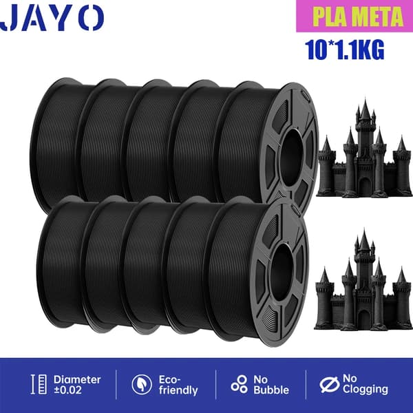 3D Printfilament, Miljøvenlig, Boblefri,PLAMT 10Sort