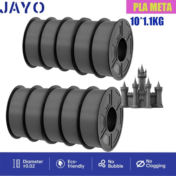 3D-utskriftsfilament, miljövänligt, bubblfritt,PLAMT 10Grå