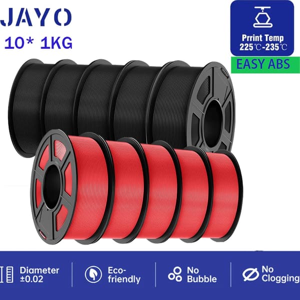 3D-skrivarfilament, 1,75 mm diameter, 100% utan bubblor,EABS 5RD 5BK 10KG