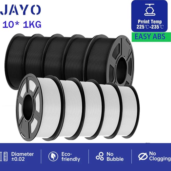 3D-printer filament, 1,75 mm diameter, 100% uden bobler,EABS 5WT 5BK 10KG
