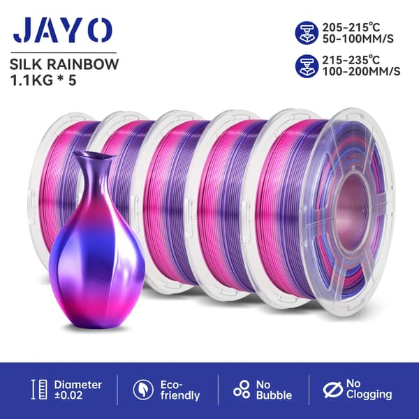 3D-tulostuslanka, SILK Rainbow, 1,1 kg paino, 1,75 mm halkaisija,SILK Sateenkaari 02