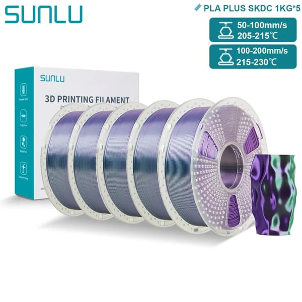 PLA PLUS Silke Filament, 5KG Icke-toxisk, 1,75 mm Diameter,5KG Grön Lila