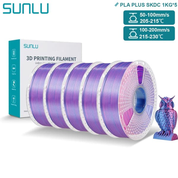 PLA PLUS Silke Filament, 5KG Ikke-giftig, 1,75mm Diameter,5KG Blå Rød