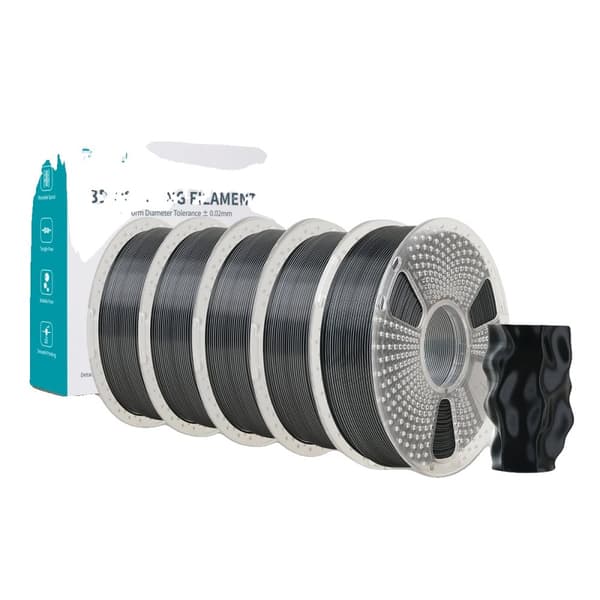 PLA PLUS Silke Filament, 5KG Ikke-giftig, 1,75mm Diameter,5KG Sort Hvid