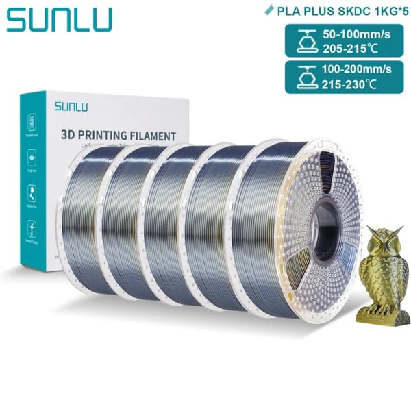 PLA PLUS Silke Filament, 5KG Icke-toxisk, 1,75 mm Diameter,5KG Svart Guld