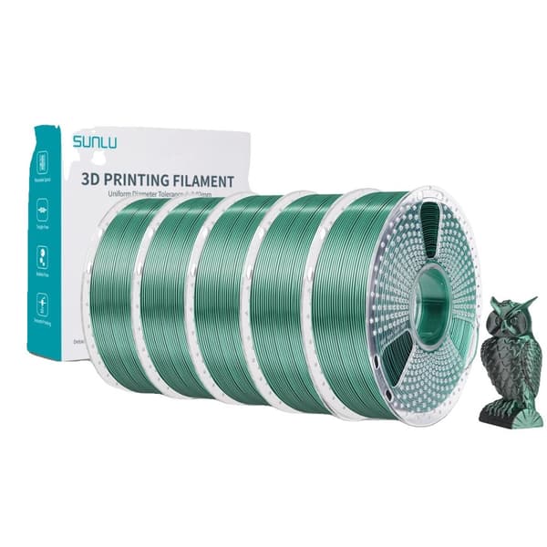 PLA PLUS Silke Filament, 5KG Icke-toxisk, 1,75 mm Diameter,5KG Svart Grön