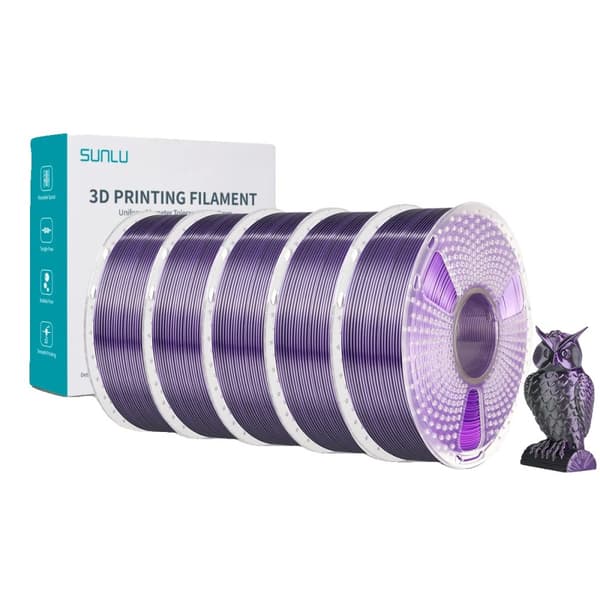 PLA PLUS Silke Filament, 5KG Ikke-giftig, 1,75mm Diameter,5KG Sort Lilla