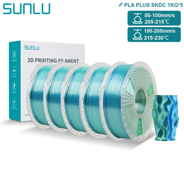 PLA PLUS Silke Filament, 5KG Icke-toxisk, 1,75 mm Diameter,5KG Blå Grön