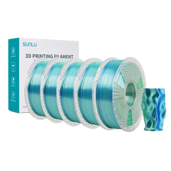 PLA PLUS Silke Filament, 5KG Icke-toxisk, 1,75 mm Diameter,5KG Blå Grön