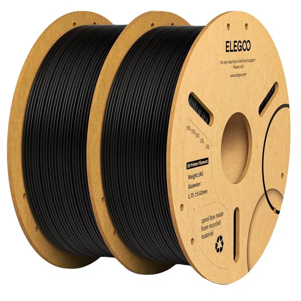 PLA+ Filamentti, 1,75 mm halkaisija, korkea iskunkestävyys,Musta 2KG