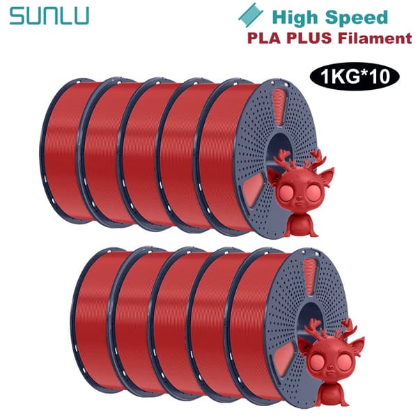 PLA Plus 3D filament, 1,75MM diameter, 1 KG vægt, 330M længde,Rød