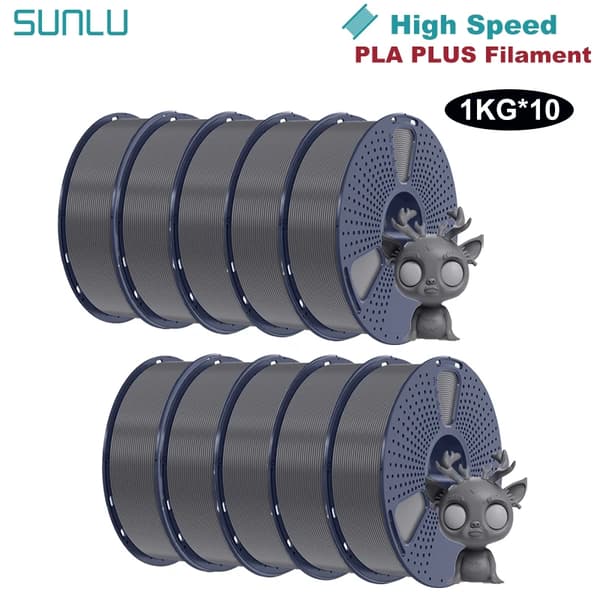 PLA Plus 3D Filament, 1,75MM Diameter, 1 KG Vikt, 330M Längd,Grå