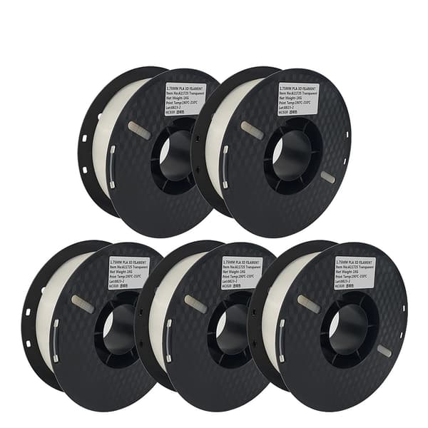 3D-printer PLA filament, 1,75 mm størrelse, 5 kg vægt,PLA-Gennemsigtig-5kg