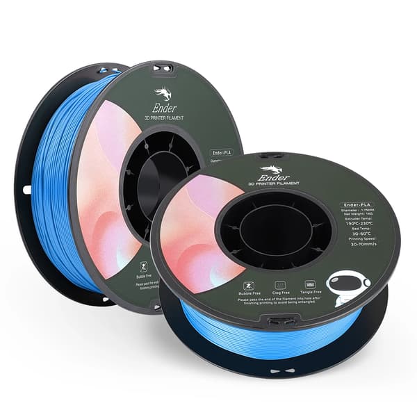 3D-printer PLA filament, 1,75 mm diameter, ekstrudertemperatur 190-220°C,2KG Blå