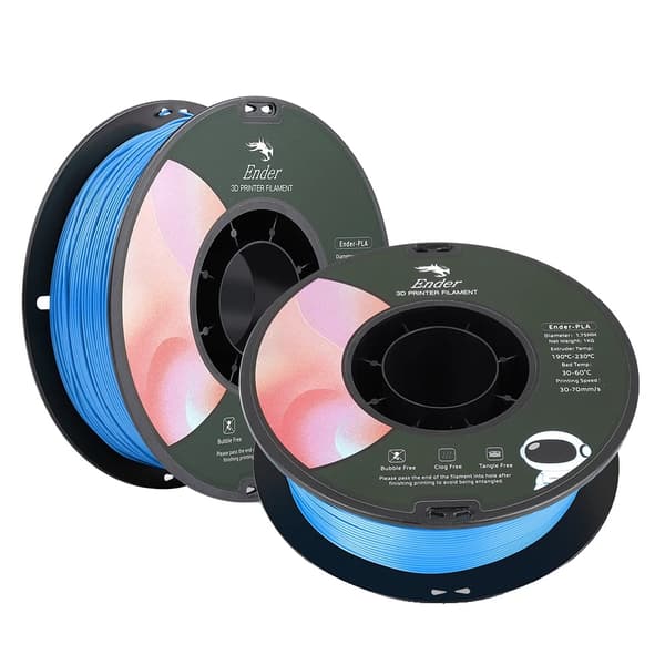 3D-printer PLA filament, 1,75 mm diameter, ekstrudertemperatur 190-220°C,2KG Blå