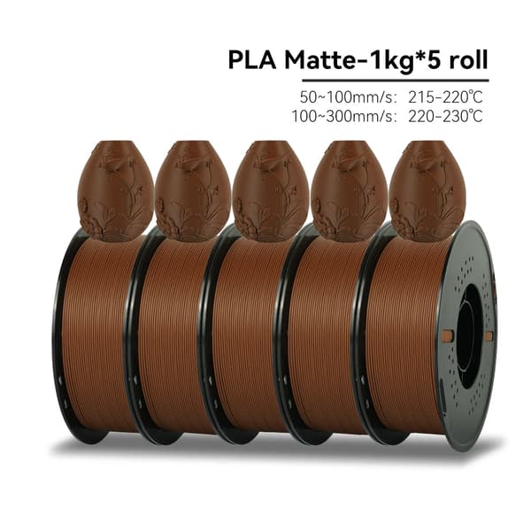 PLA Matte Filament, 1,75 mm Diameter, Miljøvenligt Materiale,PLA Mat Brune