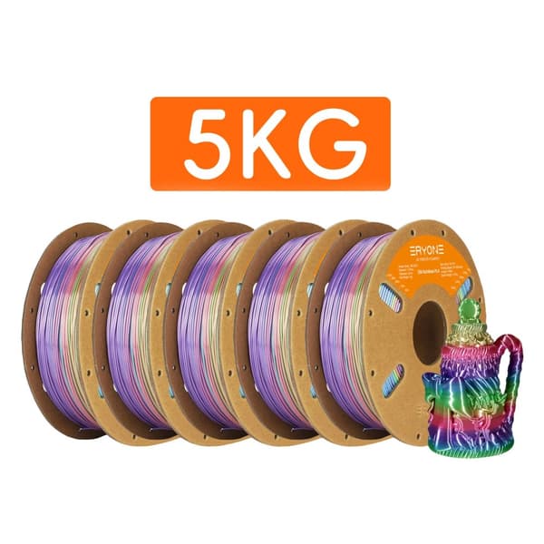 Eryone PLA-filament, silkesregnbågens färger, exceptionell utskriftskvalitet,Godis -5kg