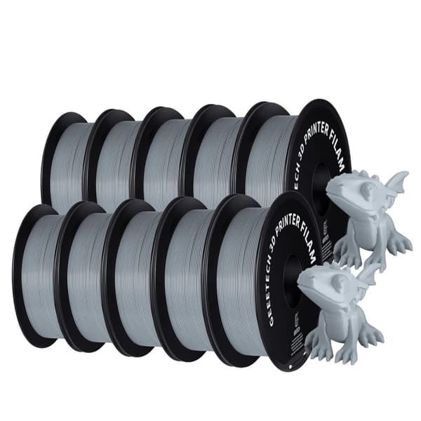 Geeetech PETG-filament, 10 kg hållbart material, 1,75 mm diameter, låg krympning,GRÅ