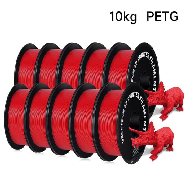 Geeetech PETG-filament, 10 kg hållbart material, 1,75 mm diameter, låg krympning,Röd