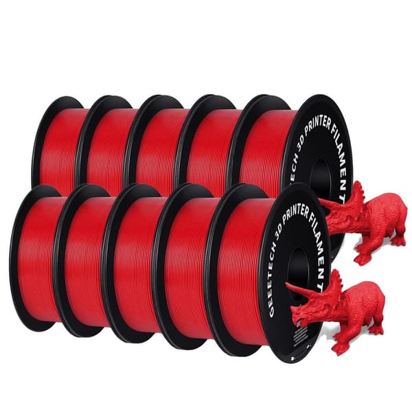 Geeetech PETG-filament, 10 kg hållbart material, 1,75 mm diameter, låg krympning,Röd